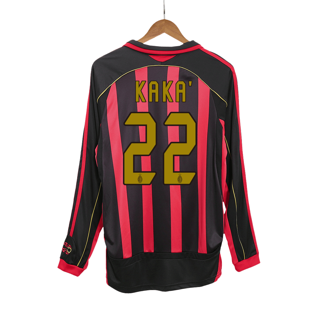 Tricouri Fotbal Vintage AC Milan KAKA' #22 Acasă 2006/07 Mânecă Lungă