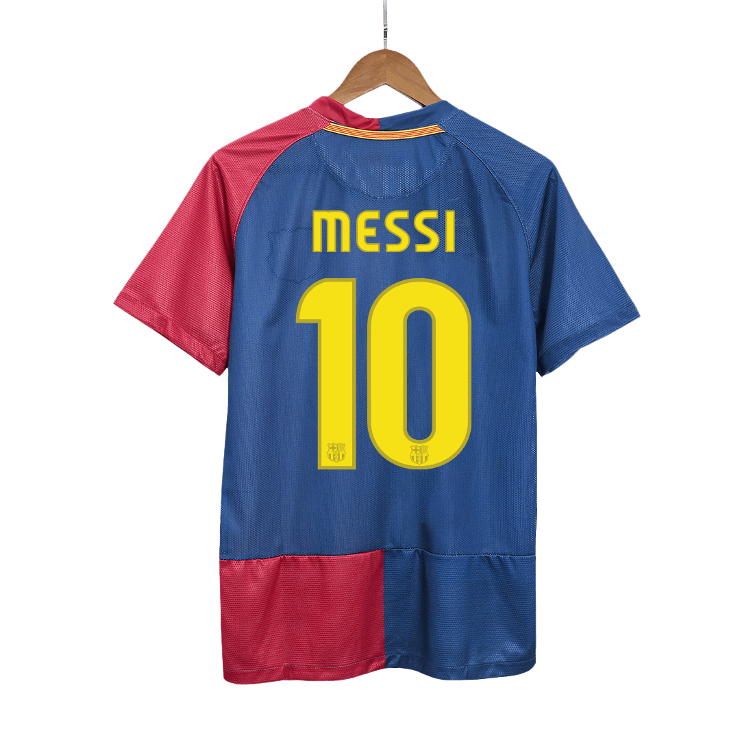 Tricouri Fotbal Vintage Barcelona MESSI #10 Acasă 2008/09 - UCL Final