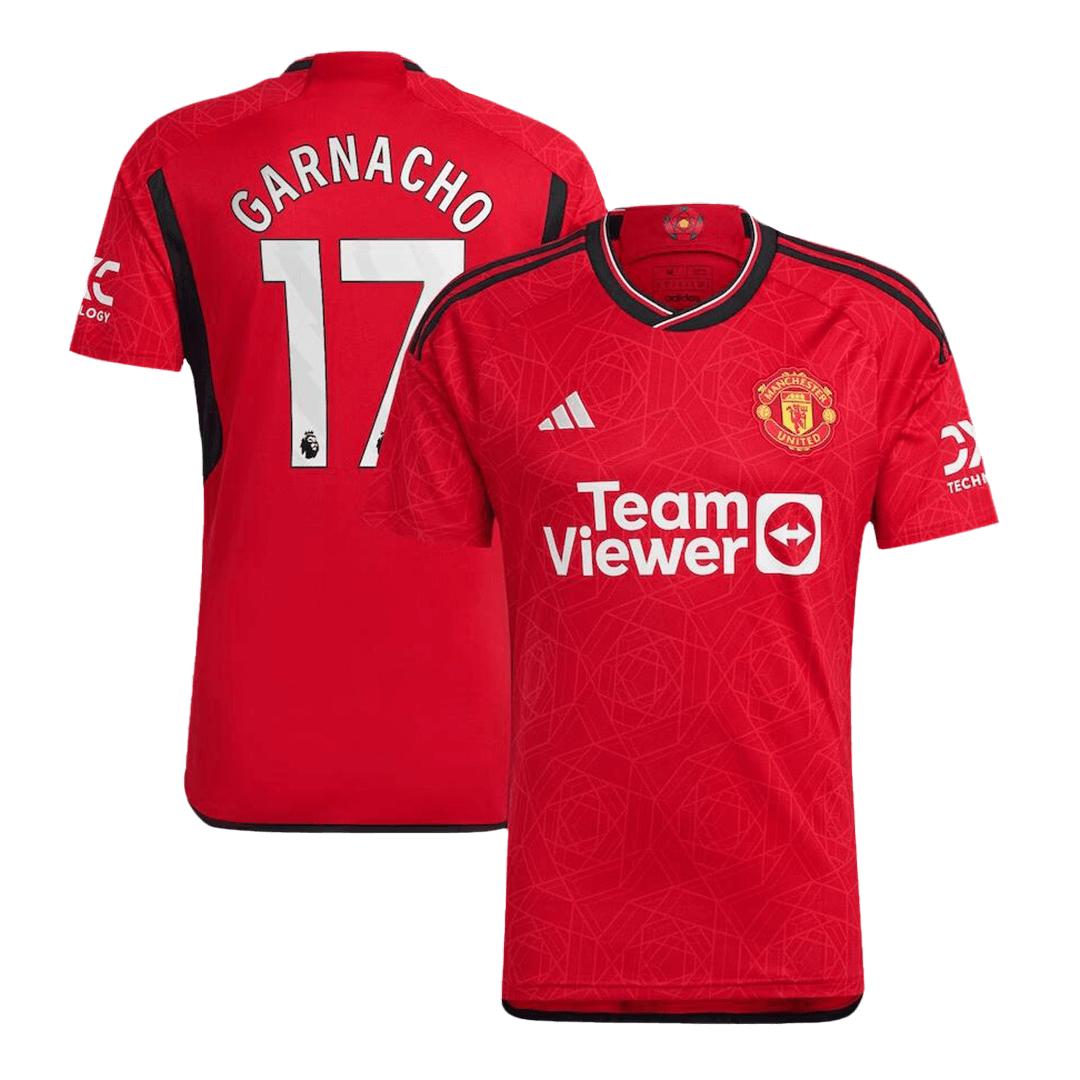 Tricouri Fotbal Manchester United GARNACHO #17 Acasă 2023/24 (mărime mare)