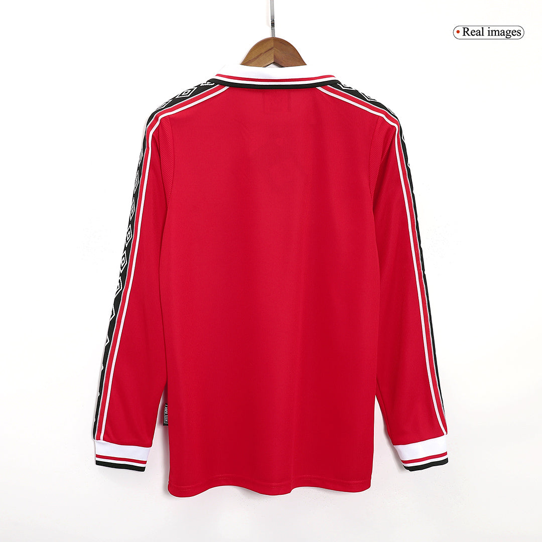 Tricouri Fotbal Vintage Manchester United Acasă 1998/99 Mânecă Lungă