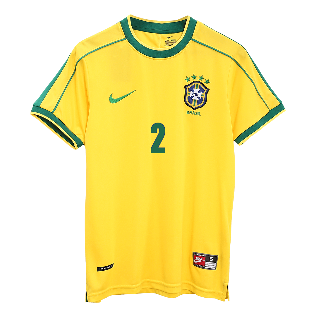 Tricouri Fotbal Vintage Brazilia CAFU #2 Acasă 1998