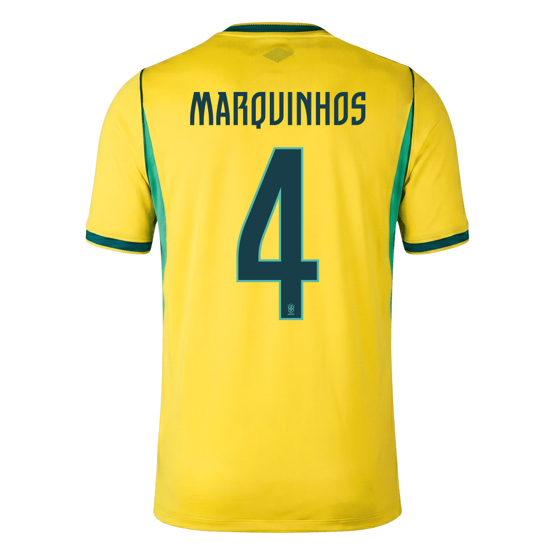 Tricouri Fotbal Brazilia MARQUINHOS #4 Acasă Cupa Mondială 2026