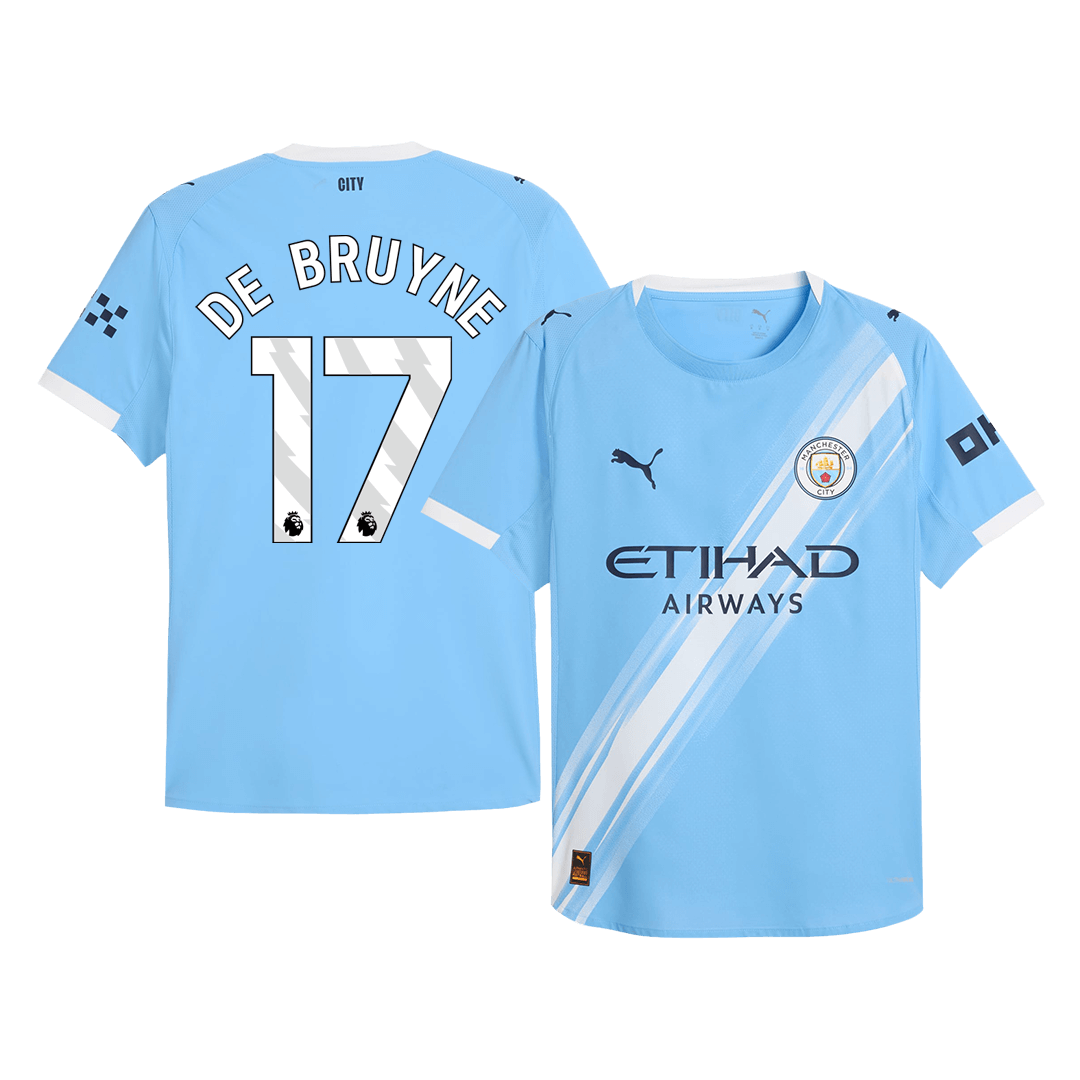 Tricouri Fotbal Manchester City DE BRUYNE #17 Acasă 2025/26 Authentic