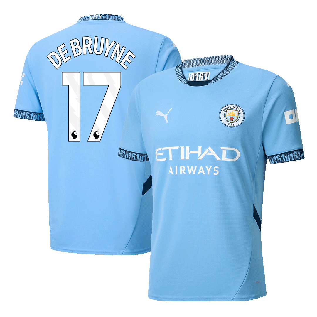 Tricouri Fotbal Manchester City DE BRUYNE #17 Acasă 2024/25 (mărime mare)