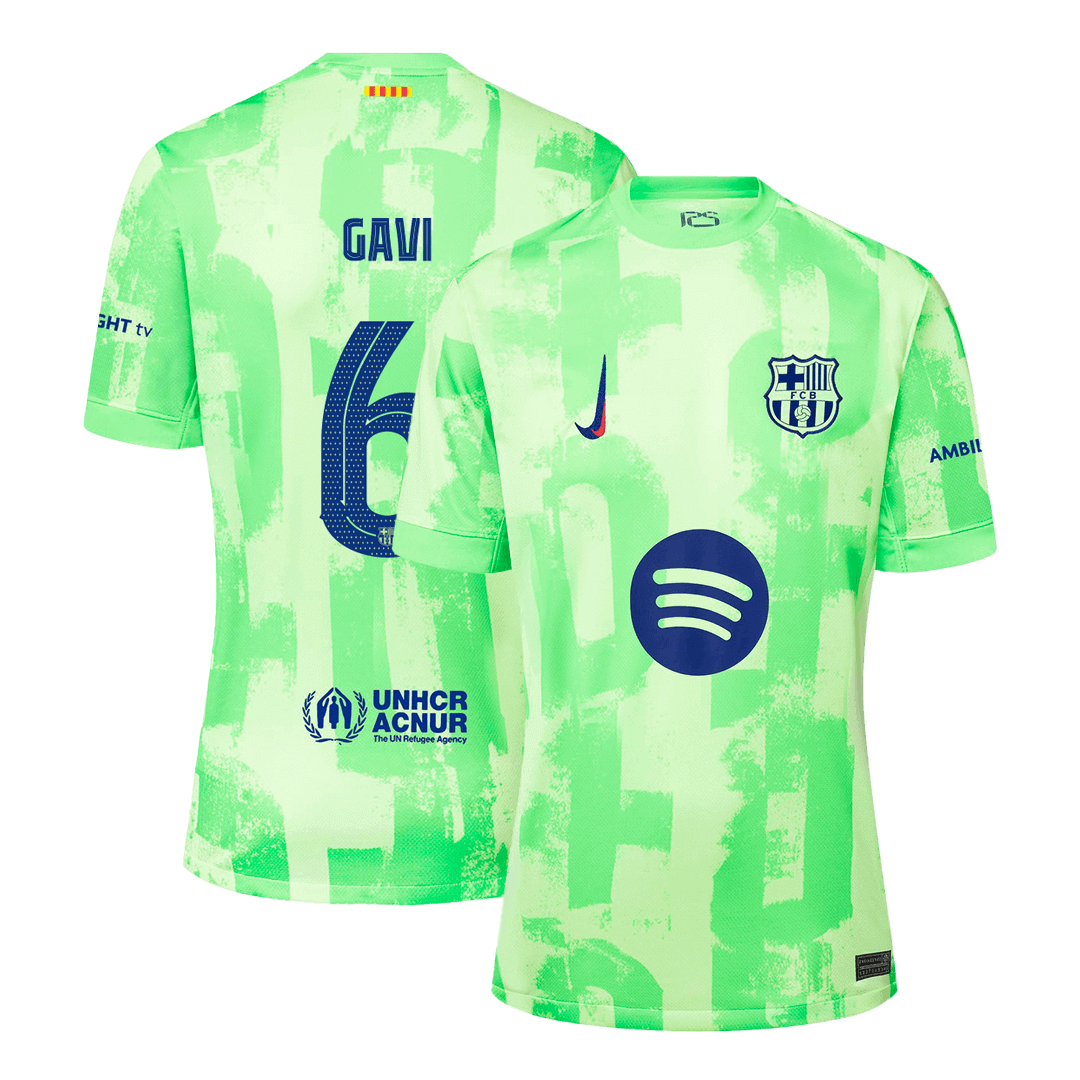 Tricouri Fotbal Barcelona GAVI #6 Treilea 2024/25 - Super (mărime mare)