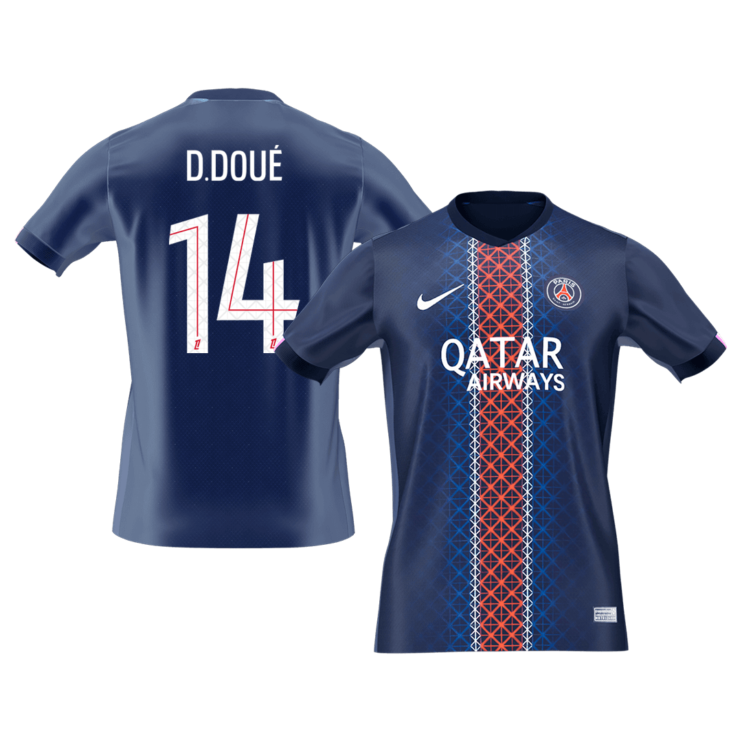 Tricouri Fotbal PSG D.DOUÉ #14 Acasă 2025/26 - Premium (mărime mare)