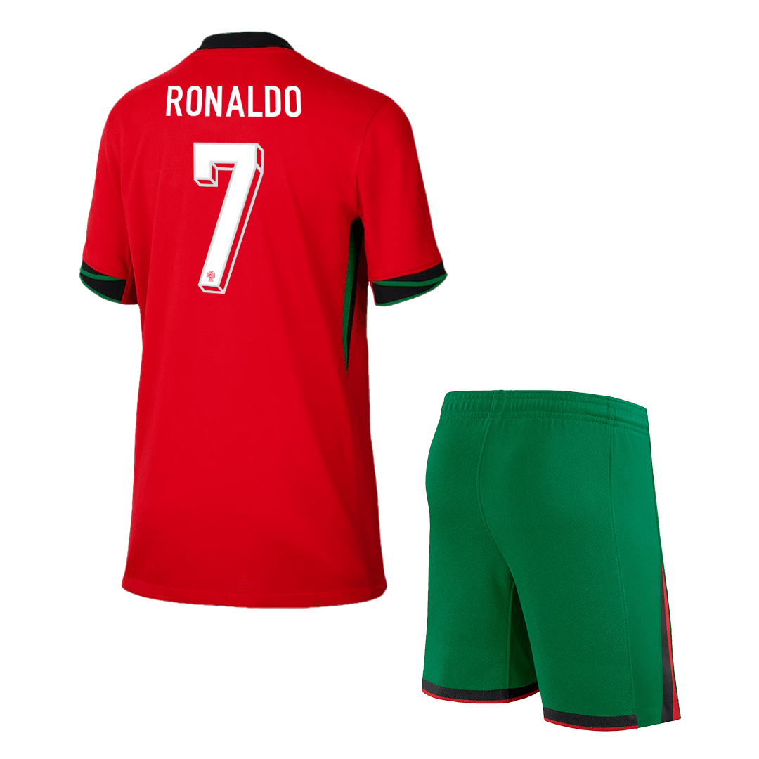 Set Tricouri Fotbal Portugalia RONALDO #7 Acasă 2024 Pentru Copii