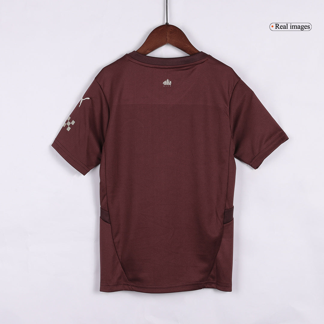 Set Tricouri Fotbal Manchester City Treilea 2024/25 Pentru Copii.