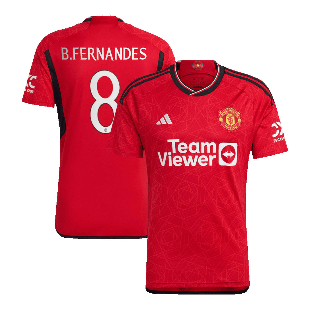 Tricouri Fotbal Manchester United B.FERNANDES #8 Acasă 2023/24 - UCL (mărime mare)