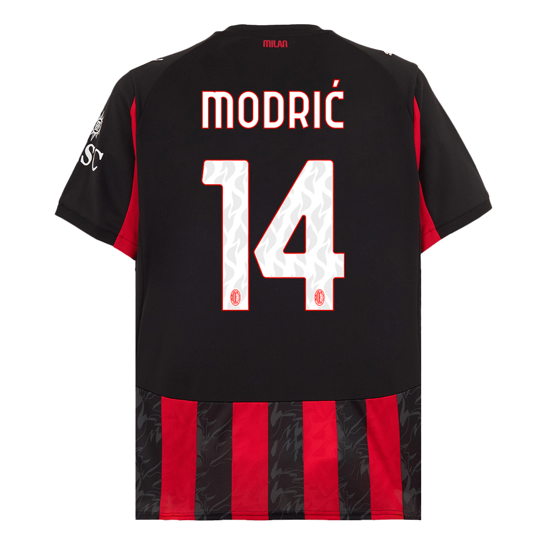 Tricouri Fotbal AC Milan MODRIĆ #14 Acasă 2025/26 (mărime mare) - Premium