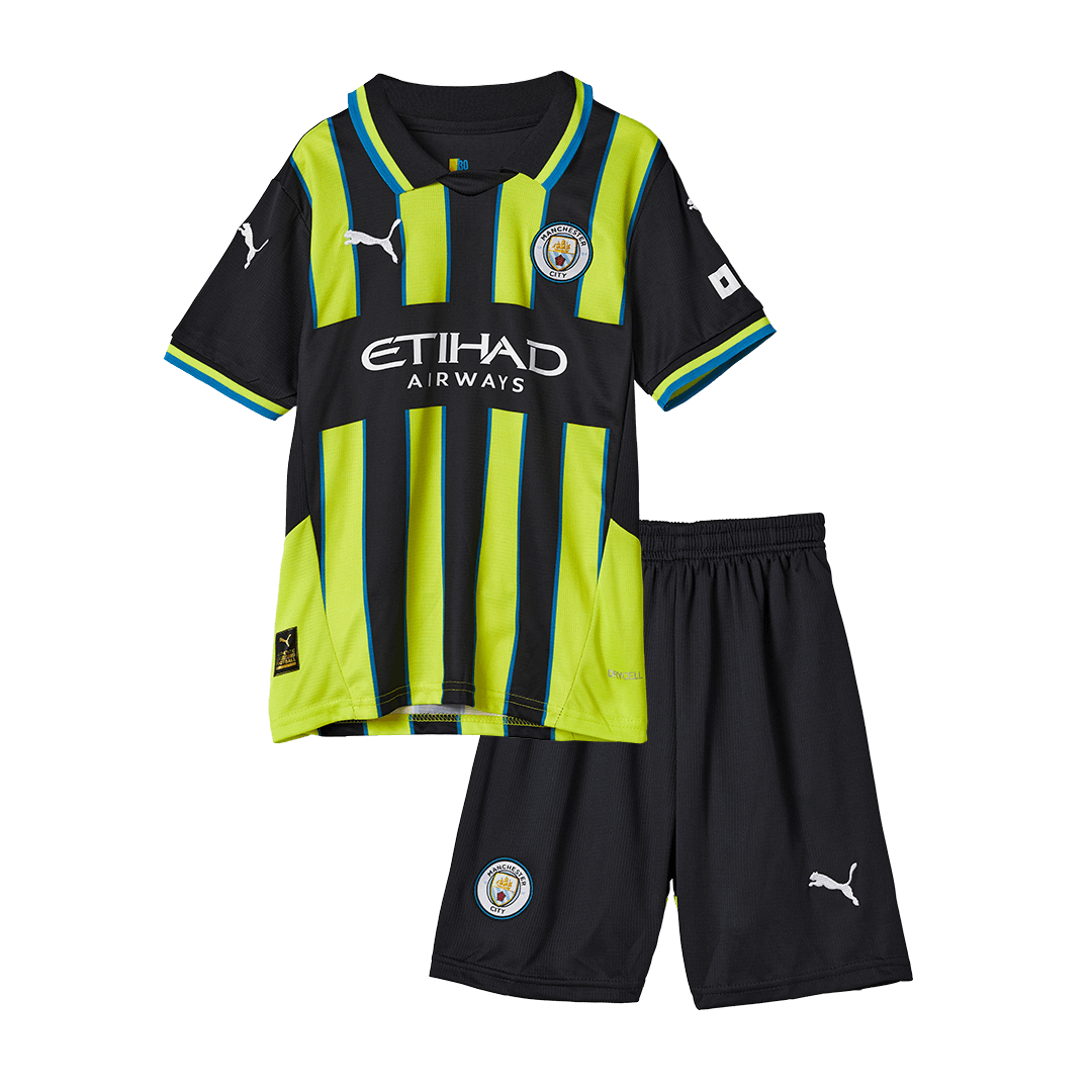 Set Tricouri Fotbal Manchester City Deplasare 2024/25 Pentru Copii.