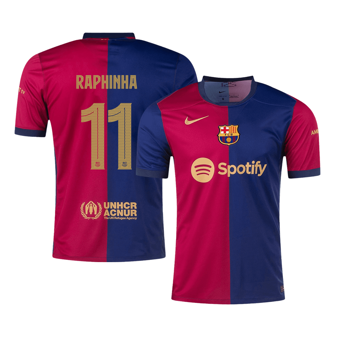 Tricouri Fotbal Barcelona RAPHINHA #11 Acasă 2024/25 UCL - Super