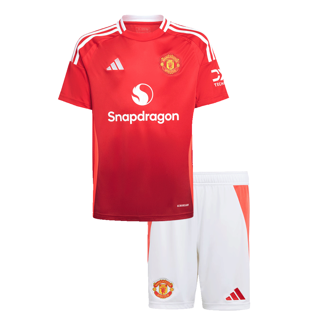 Set Tricouri Fotbal Manchester United Acasă 2024/25 Pentru Copii