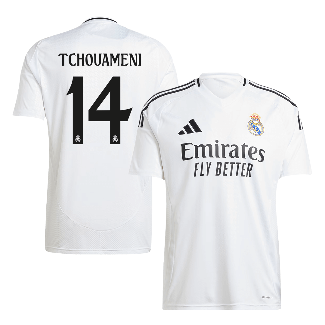 Tricouri Fotbal Real Madrid TCHOUAMENI #14 Acasă 2024/25 (mărime mare)