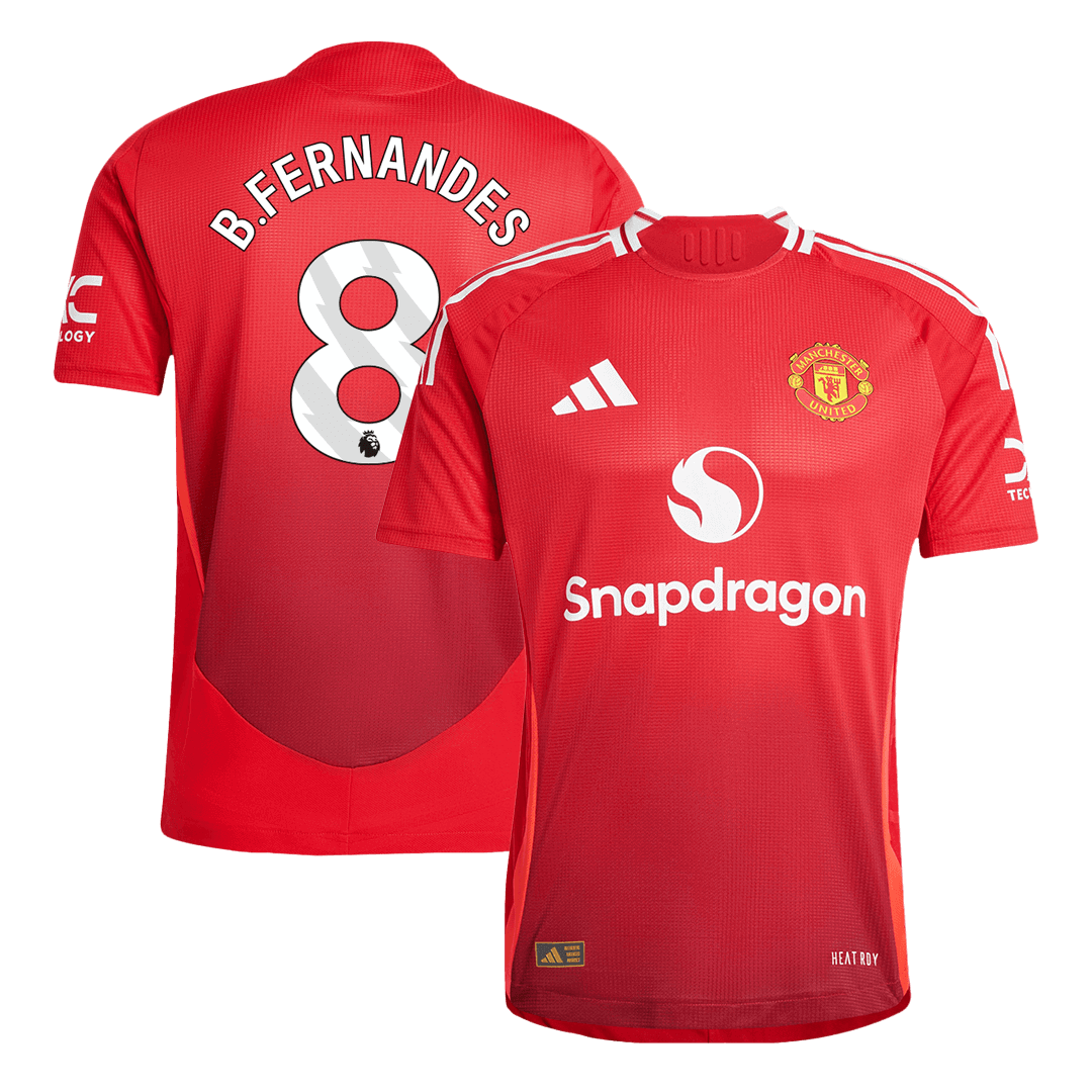 Tricouri Fotbal Manchester United B.FERNANDES #8 Acasă 2024/25 Authentic
