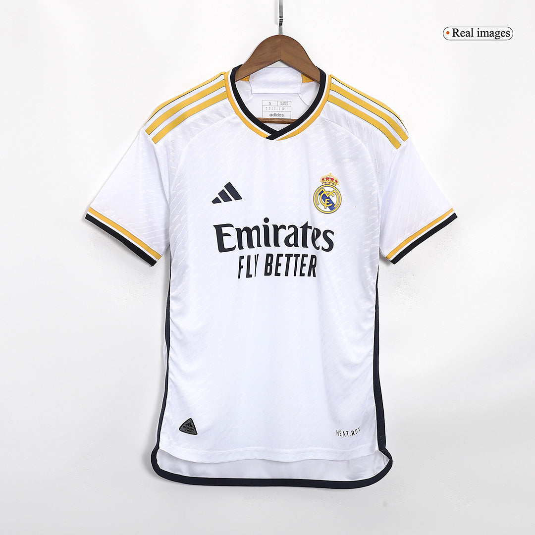Tricouri Fotbal Real Madrid BELLINGHAM #5 Acasă 2023/24 Authentic - UCL Final