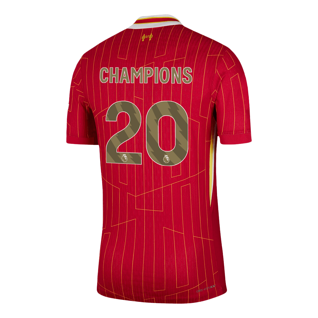 Tricouri Fotbal Liverpool CHAMPIONS #20 Acasă 2024/25 Authentic