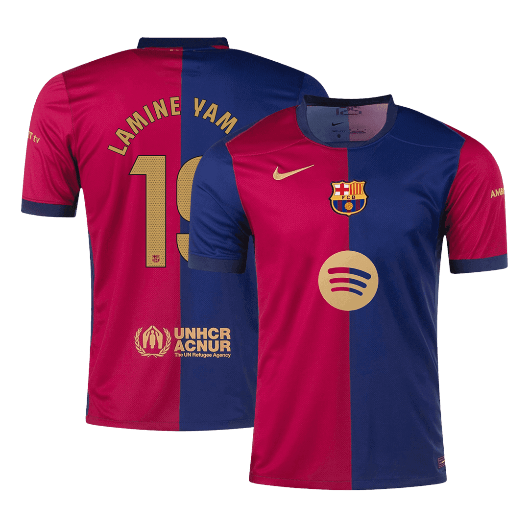 Tricouri Fotbal Barcelona LAMINE YAMAL #19 Acasă 2024/25 (Spotify Logo Without Text) (mărime mare)