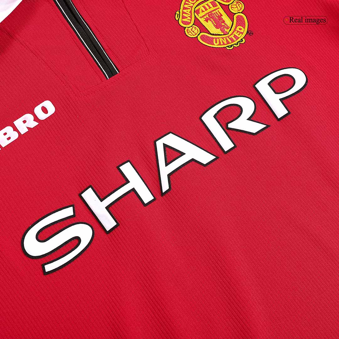 Tricouri Fotbal Vintage Manchester United Acasă 1998/99 Mânecă Lungă