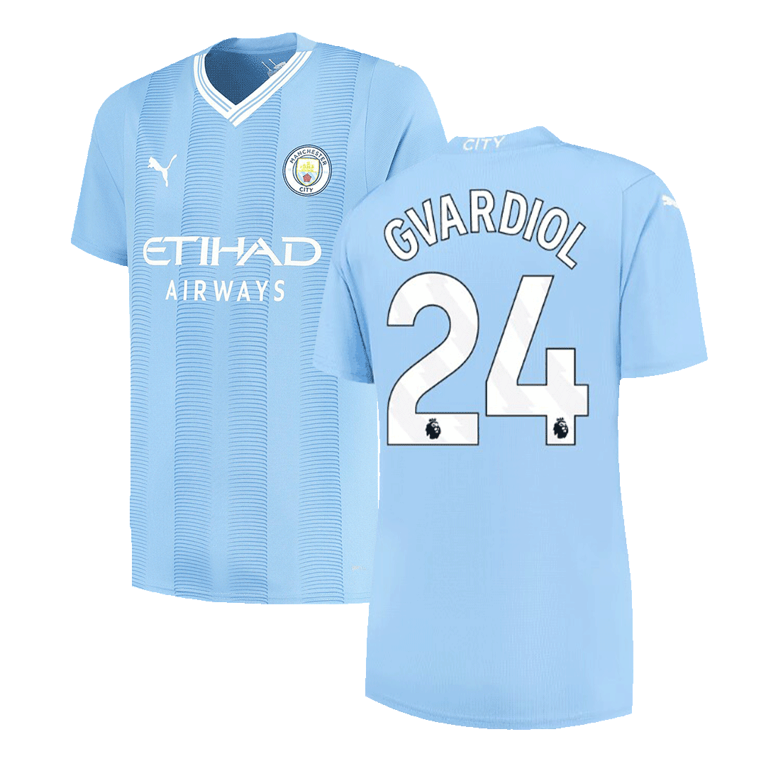 Tricouri Fotbal Manchester City GVARDIOL #24 Acasă 2023/24 (mărime mare)
