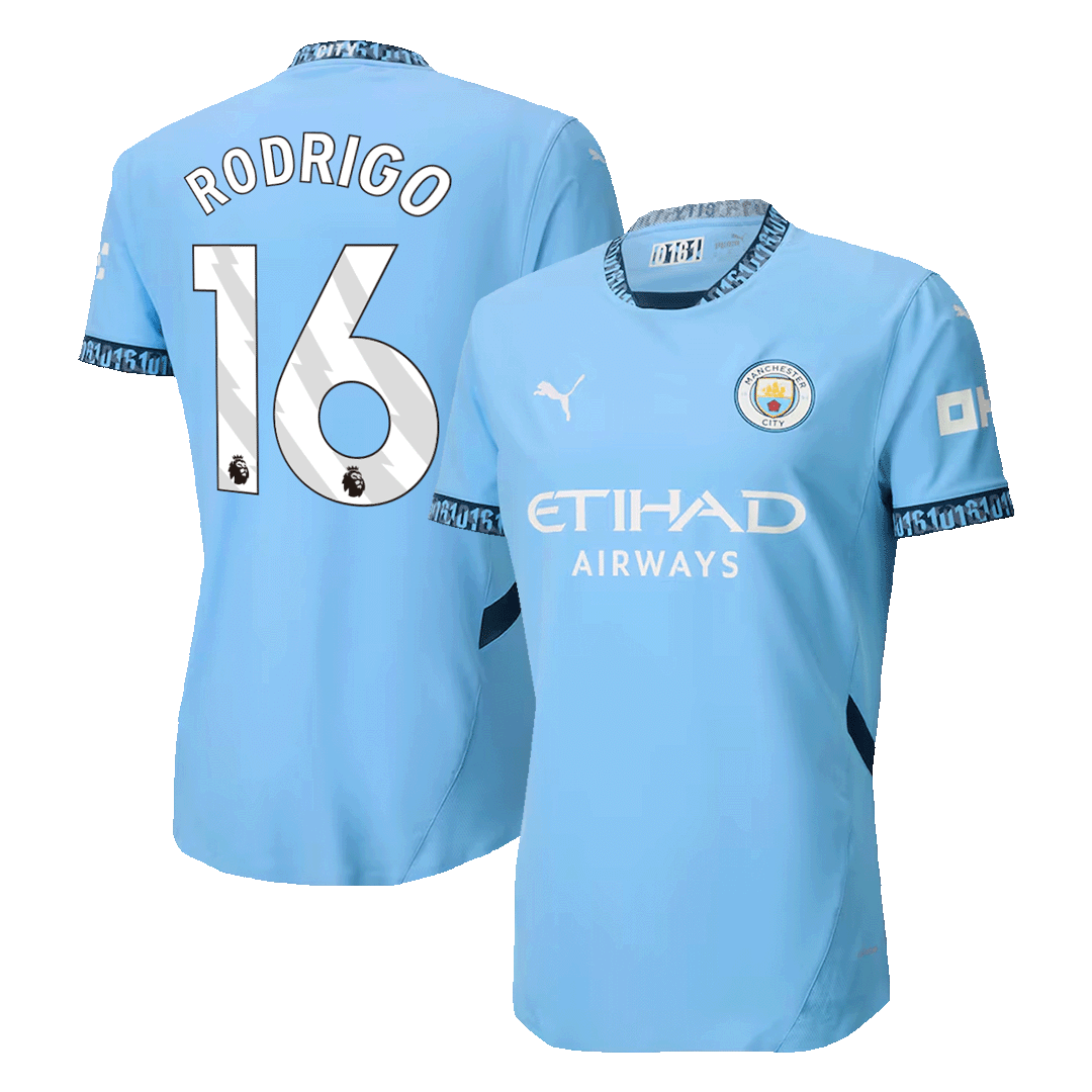 Tricouri Fotbal Manchester City RODRIGO #16 Acasă 2024/25 Authentic