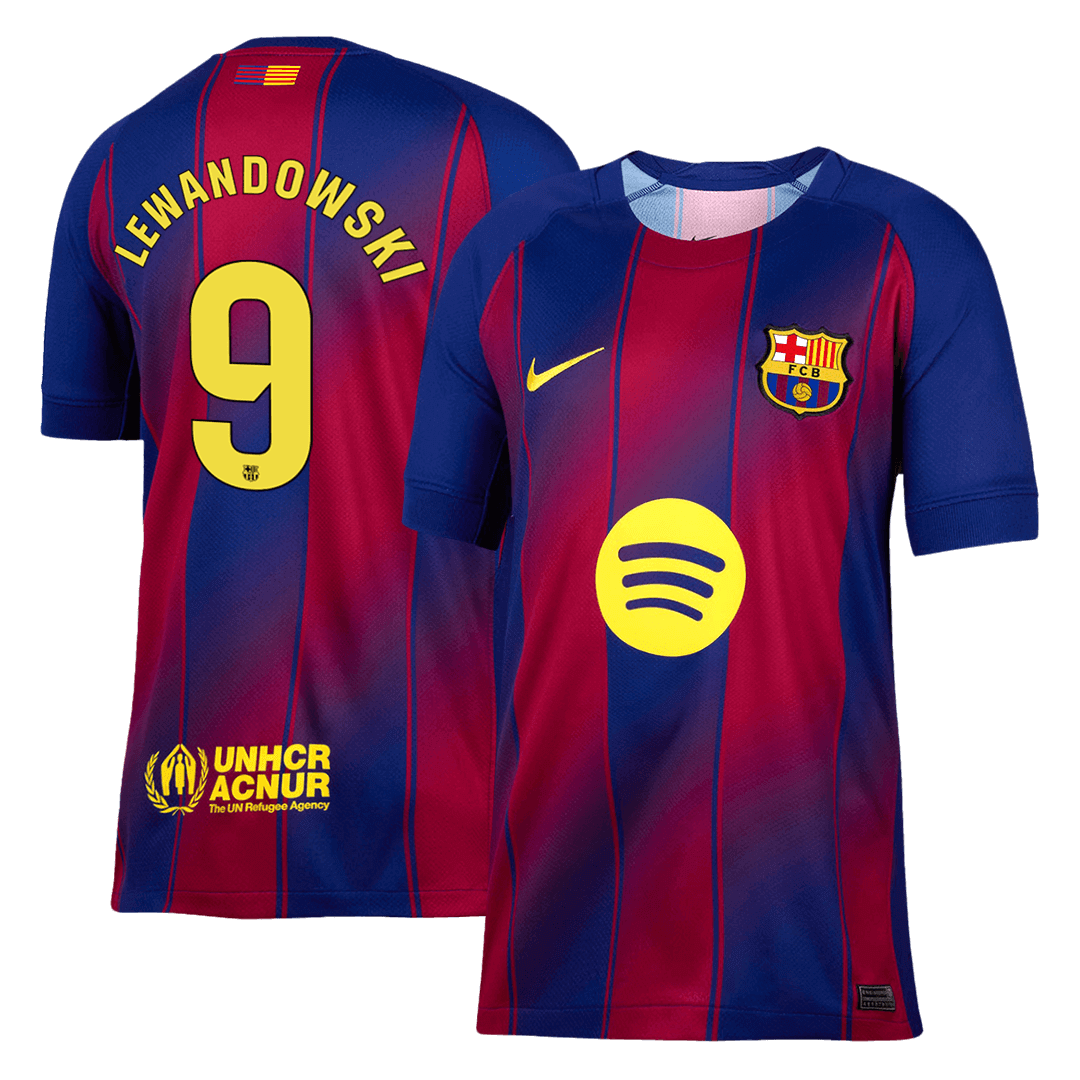 Tricouri Fotbal Barcelona LEWANDOWSKI #9 Acasă 2025/26 - Premium