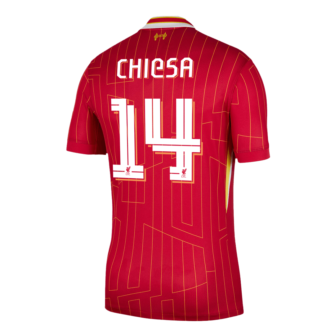 Tricouri Fotbal Liverpool CHIESA #14 Acasă 2024/25 UCL - Super (mărime mare)