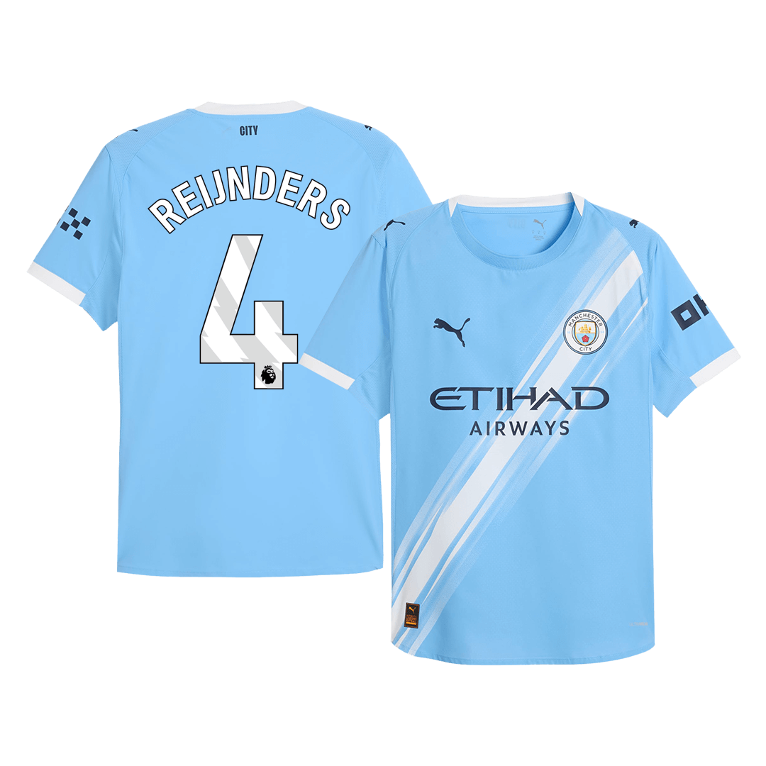 Tricouri Fotbal Manchester City REIJNDERS #4 Acasă 2025/26 Authentic