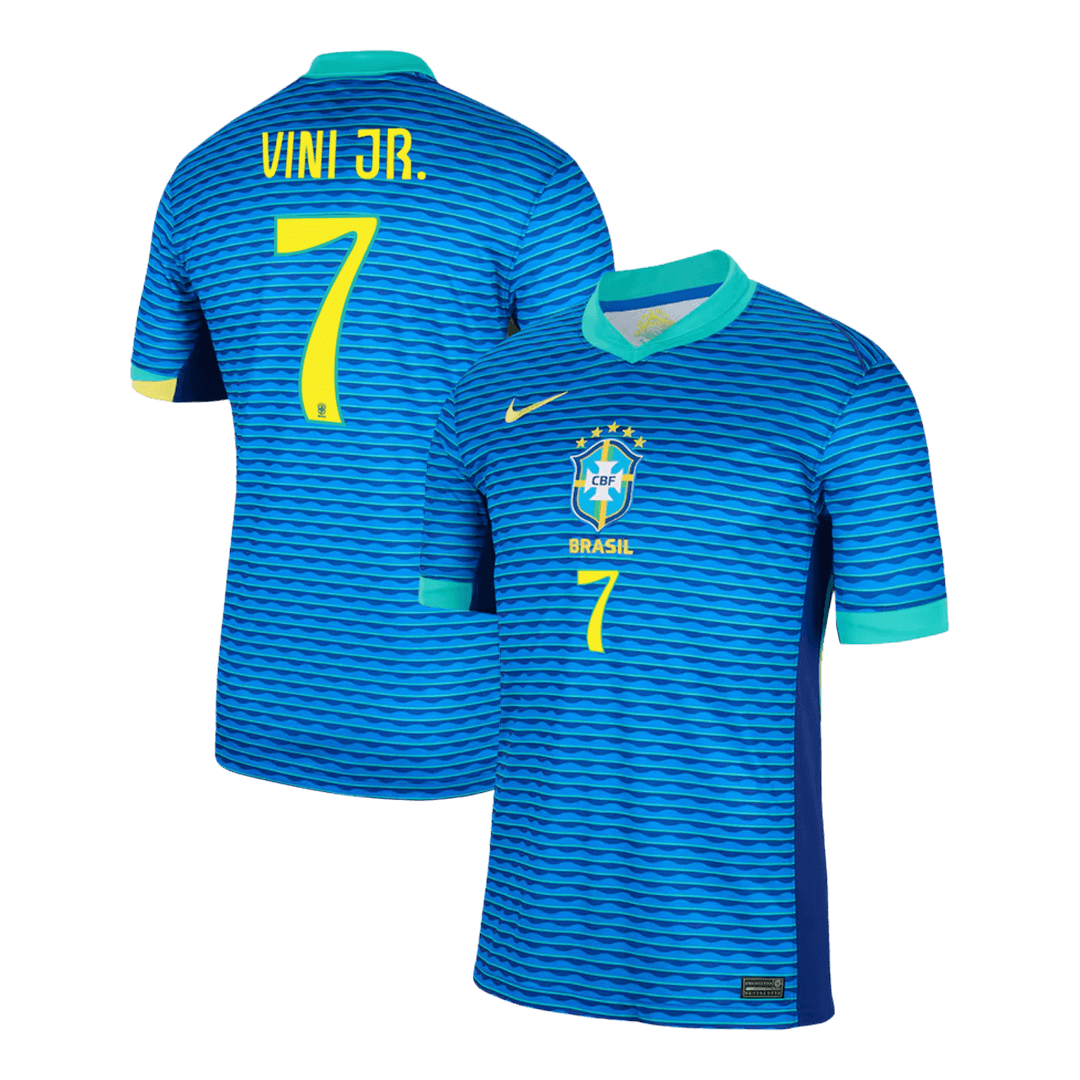 Tricouri Fotbal Brazilia VINI JR. #7 Deplasare 2024 (mărime mare)