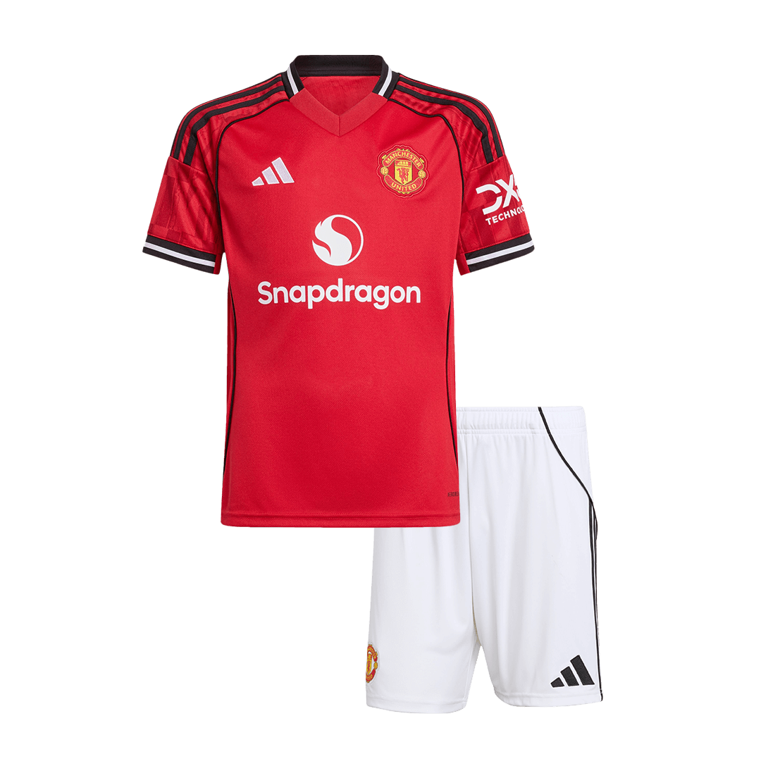 Set Tricouri Fotbal Manchester United Acasă 2025/26 Pentru Copii
