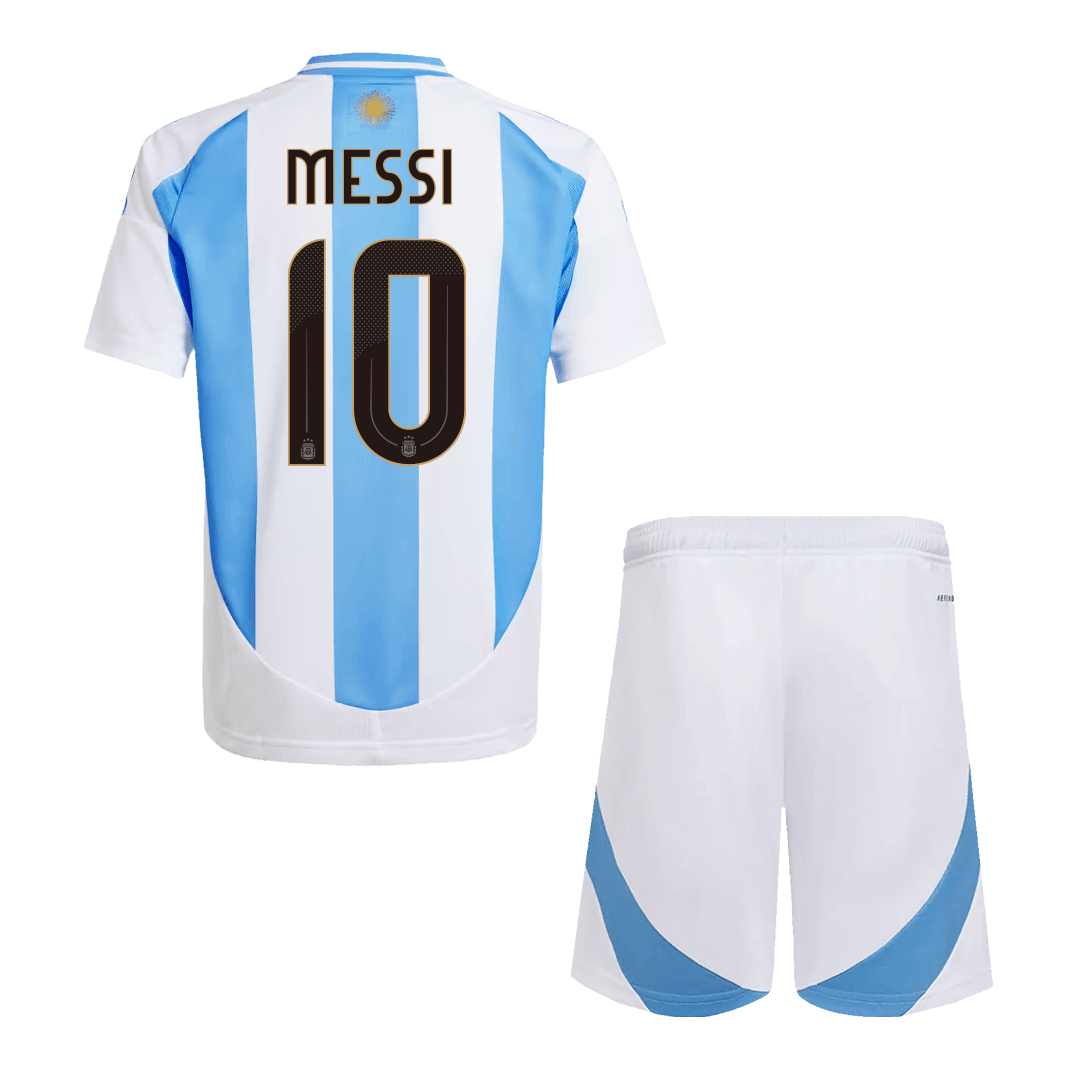 Set Tricouri Fotbal Argentina MESSI #10 Acasă 2024 Pentru Copii