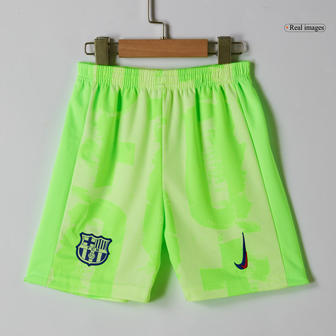 Set Tricouri Fotbal Barcelona Treilea 2024/25 Pentru Copii - UCL (Spotify Logo Without Text)