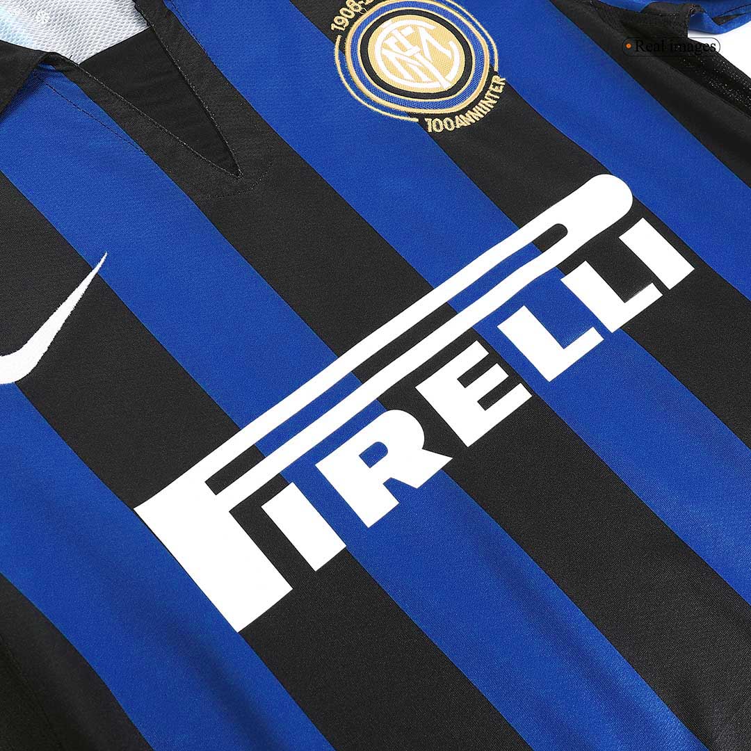 Tricouri Fotbal Vintage Inter Milano Acasă 2007/08 - 100th Anniversary