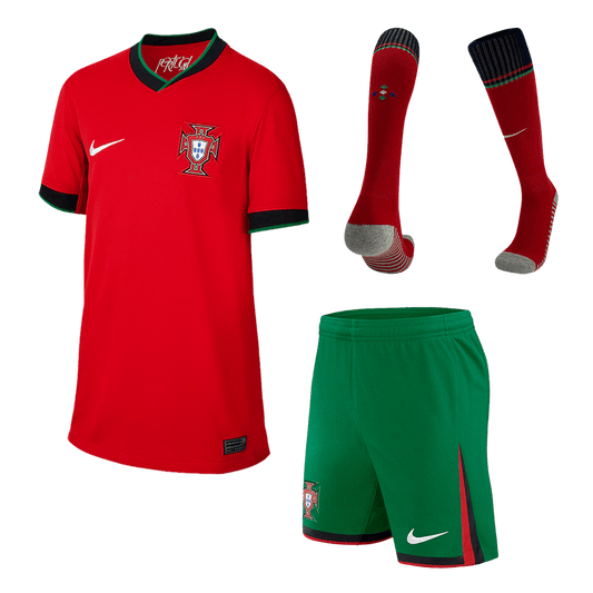 Set Tricouri Fotbal Portugalia Acasă 2024 Pentru Copii.