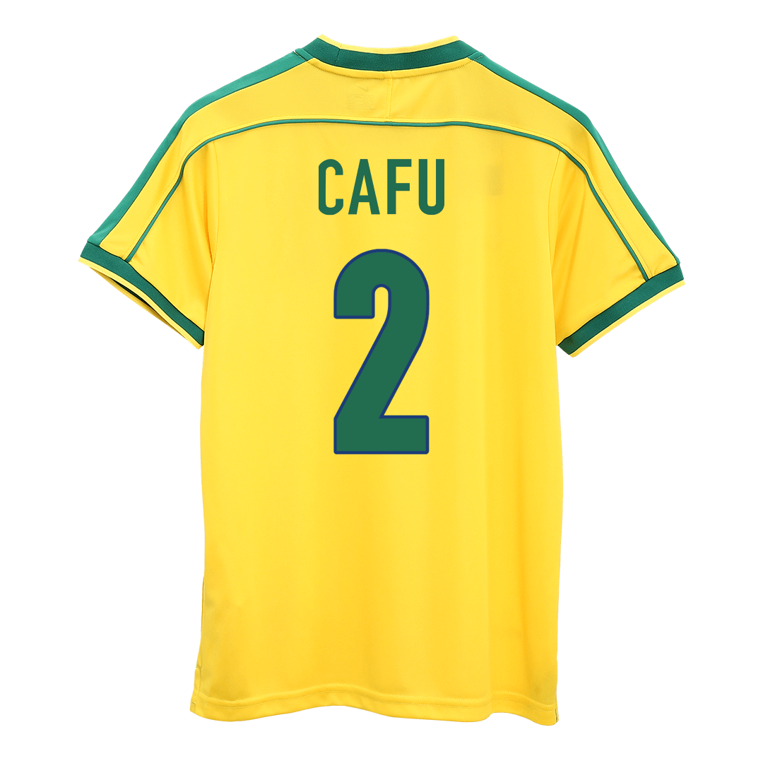 Tricouri Fotbal Vintage Brazilia CAFU #2 Acasă 1998