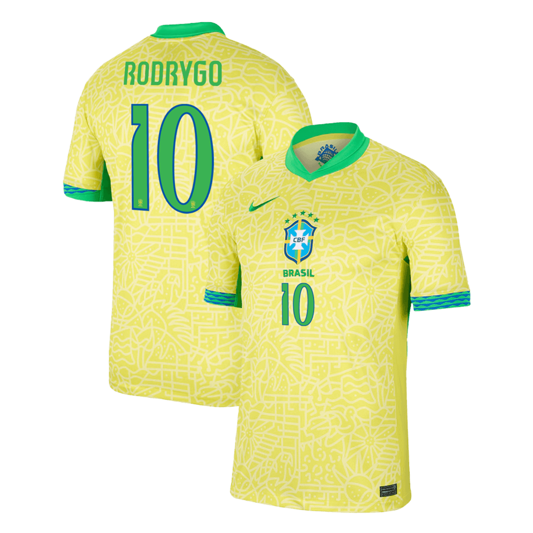 Tricouri Fotbal Brazilia RODRYGO #10 Acasă 2024 - Super