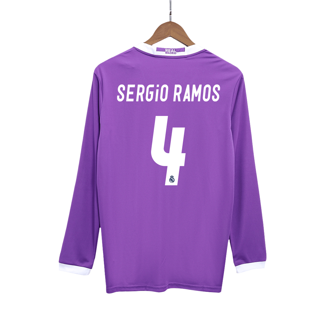 Tricouri Fotbal Vintage Real Madrid SERGIO RAMOS #4 Deplasare 2016/17 Mânecă Lungă