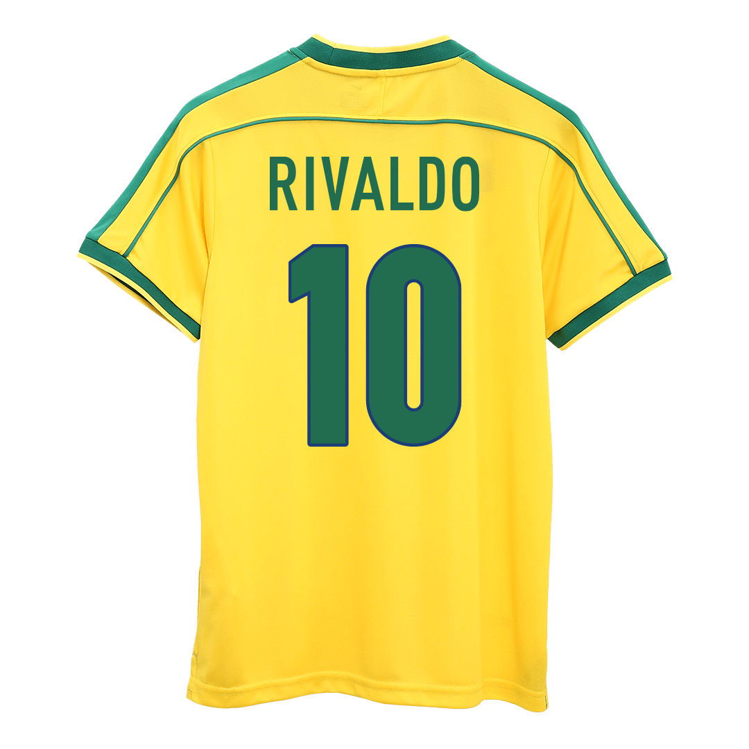 Tricouri Fotbal Vintage Brazilia RIVALDO #10 Acasă 1998
