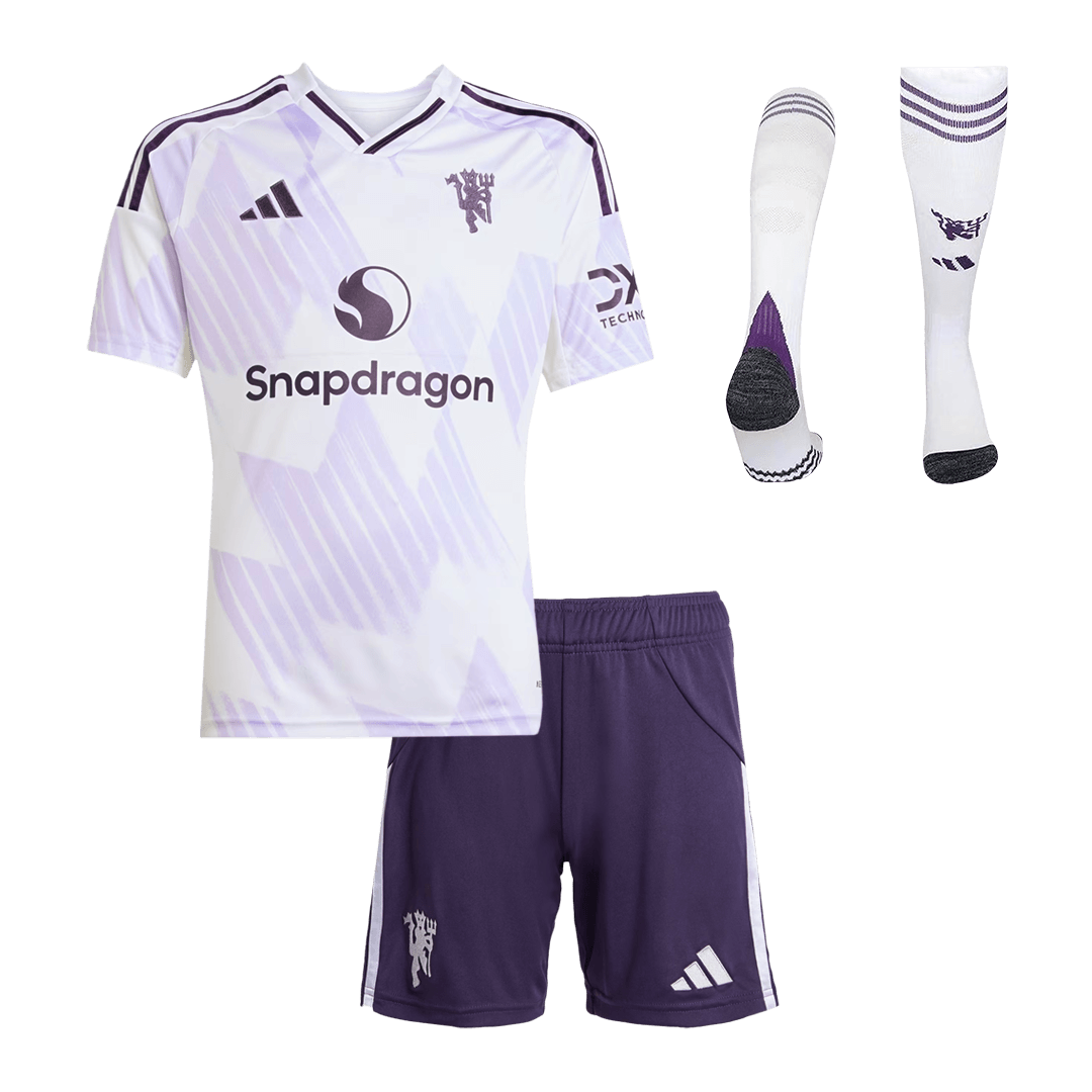 Set Tricouri Fotbal Manchester United Deplasare 2025/26 Pentru Copii