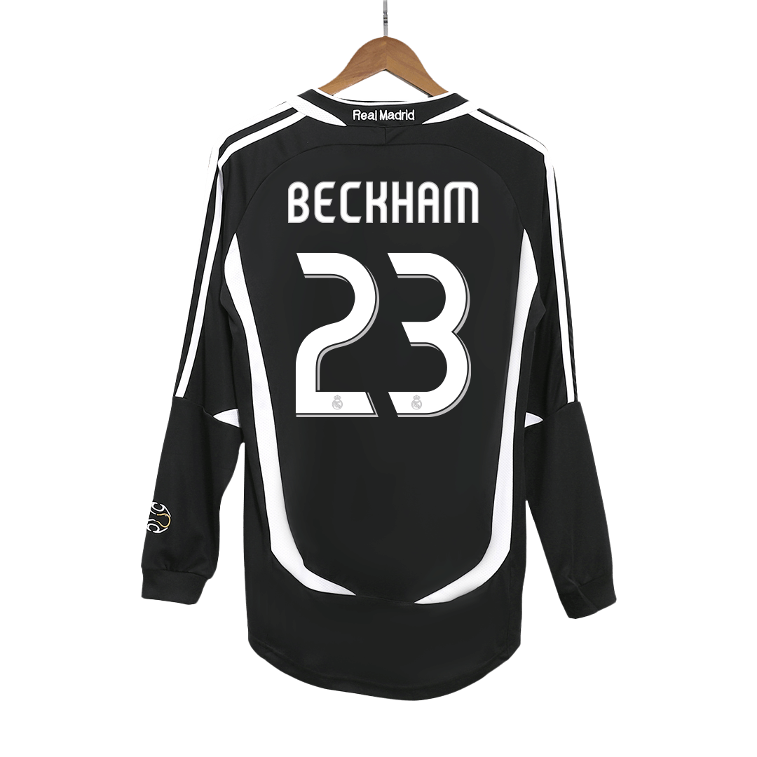 Tricouri Fotbal Vintage Real Madrid BECKHAM #23 Deplasare 2006/07 Mânecă Lungă
