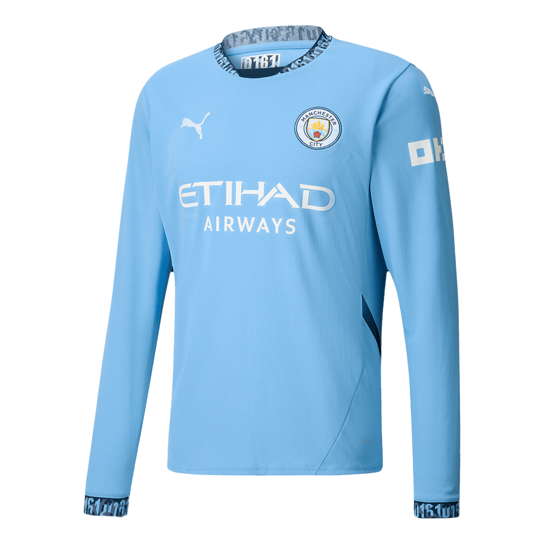 Tricouri Fotbal Manchester City Acasă 2024/25 Mânecă Lungă (mărime mare)