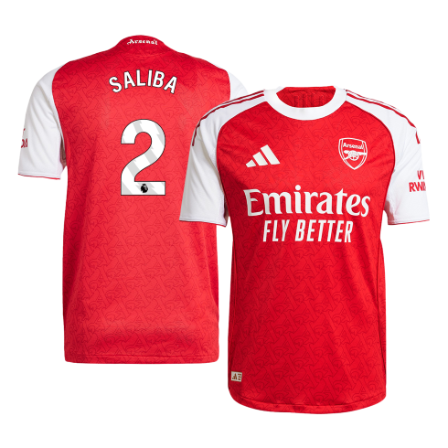 Tricouri Fotbal Arsenal SALIBA #2 Acasă 2025/26 Authentic