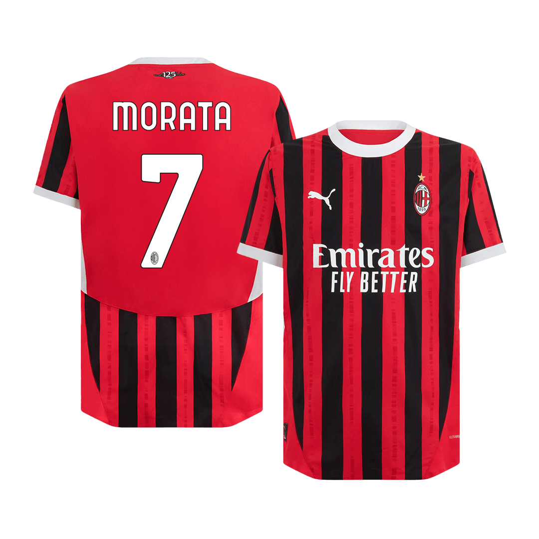 Tricouri Fotbal AC Milan MORATA #7 Acasă 2024/25 Authentic