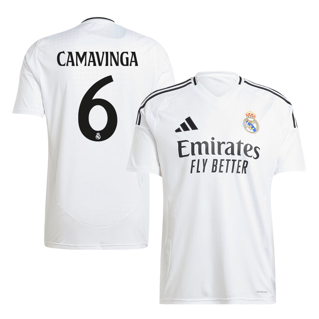 Tricouri Fotbal Real Madrid CAMAVINGA #6 Acasă 2024/25 (mărime mare)