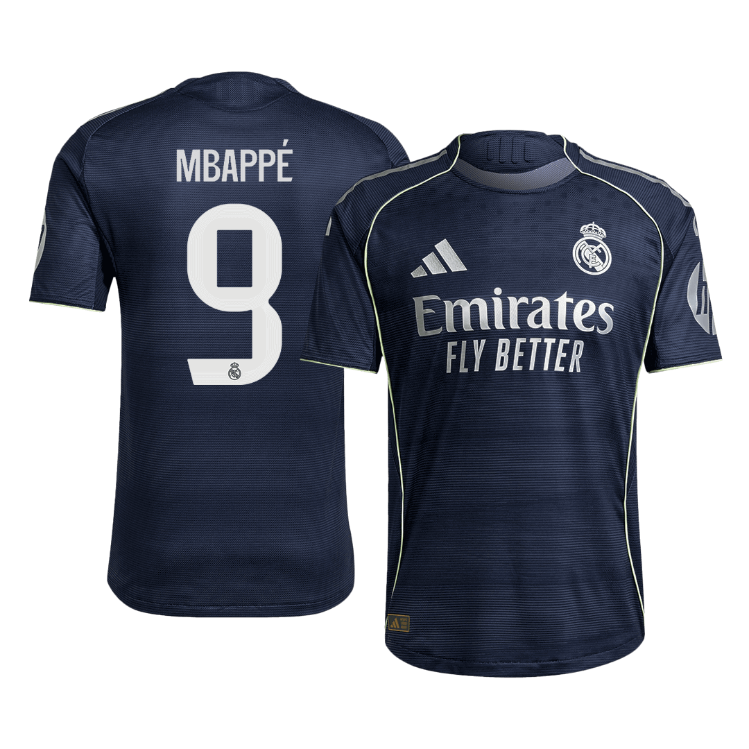 Tricouri Fotbal Real Madrid MBAPPÉ #9 Deplasare 2025/26 Authentic