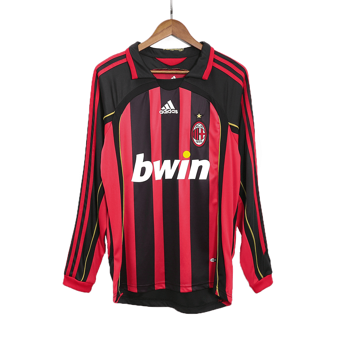Tricouri Fotbal Vintage AC Milan Acasă 2006/07 Mânecă Lungă