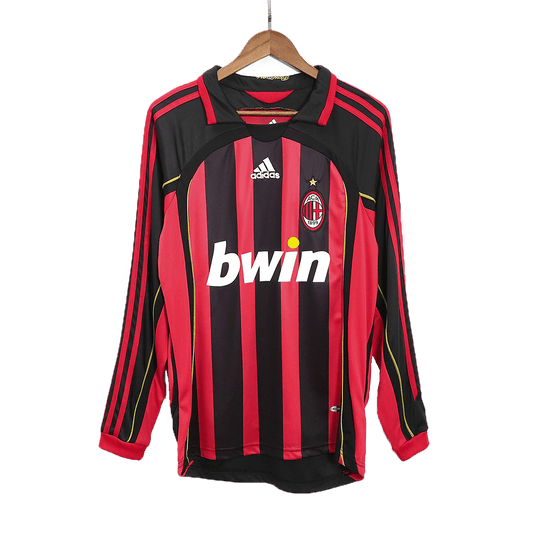 Tricouri Fotbal Vintage AC Milan Acasă 2006/07 Mânecă Lungă
