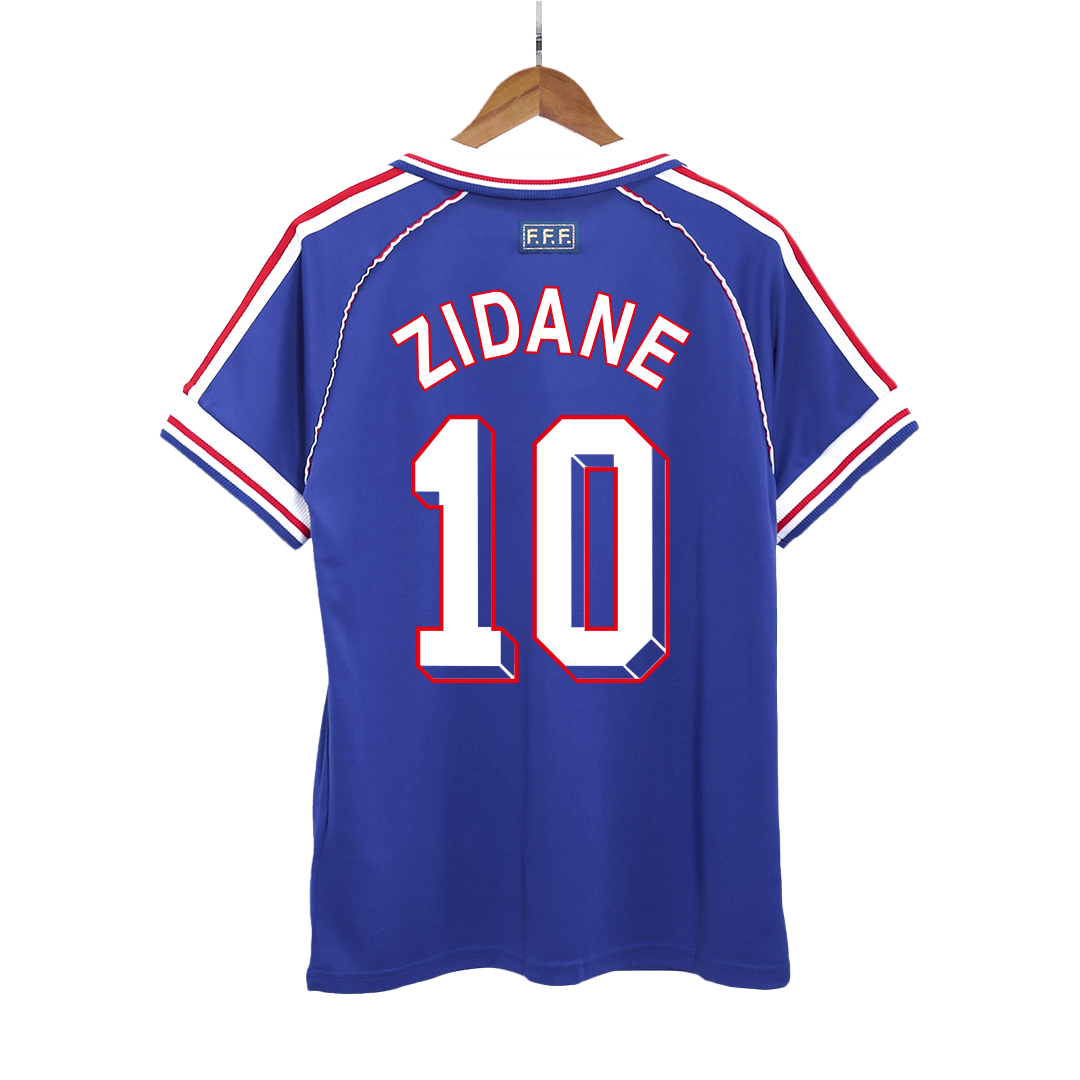 Tricouri Fotbal Vintage Franța ZIDANE #10 Acasă 1998