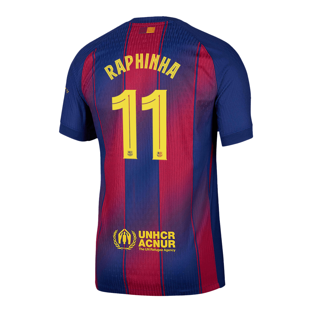Tricouri Fotbal Barcelona RAPHINHA #11 Acasă 2025/26 Authentic - UCL