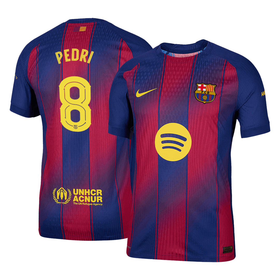 Tricouri Fotbal Barcelona PEDRI #8 Acasă 2025/26 Authentic - UCL